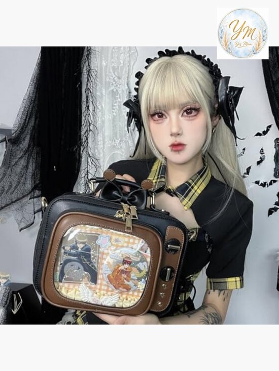 Retro TV Ita Bag with Inserts Clear Window Anime Display Crossbody Shoulder main image 5